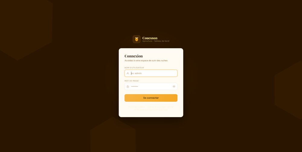 Couesnon dashboard login screen